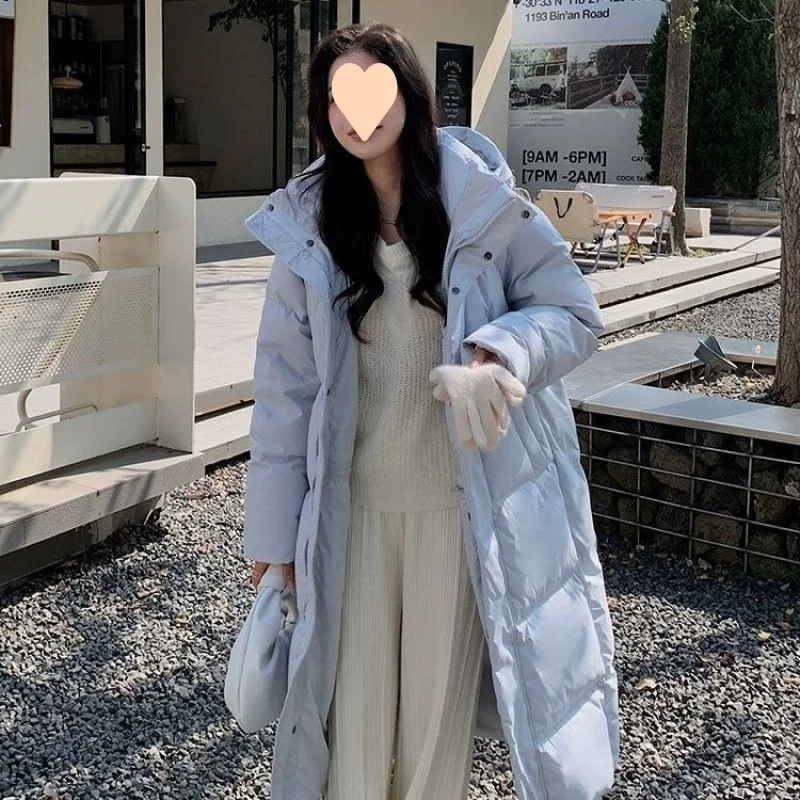 Down jacket, velvet warm jeans for beloved, maxi length, 2024 years, duck down