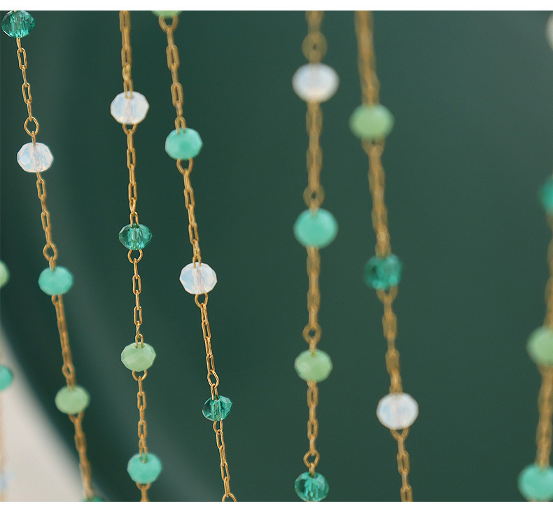 Simple Style Flower Titanium Steel Necklace Beaded Stainless Steel Necklaces_colorza_10