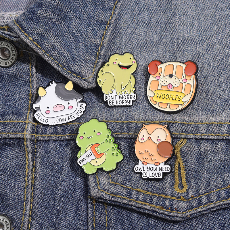 Alloy Material Cute Pin Animal Letter Alloy Stoving Varnish Unisex Brooches