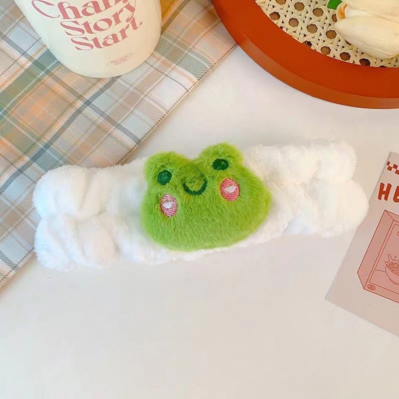 Internet celebridad de dibujos animados lindo correa de muñeca de felpa lavado de cara banda de pelo a prueba de humedad impermeable artefacto fresa oso chica sudor-cordón absorbente