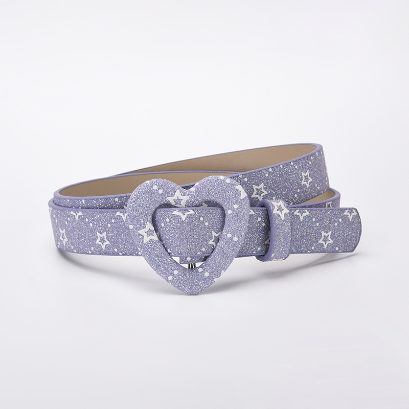 Cinturón Infantil Decorativo con Corazón de Piel de PU con Hebilla Automática para Ocio