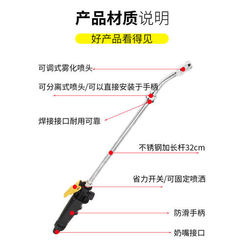 喷雾蜡水枪水蜡水机专用喷头自洁素免擦拭洗车驱水喷淋喷枪配件