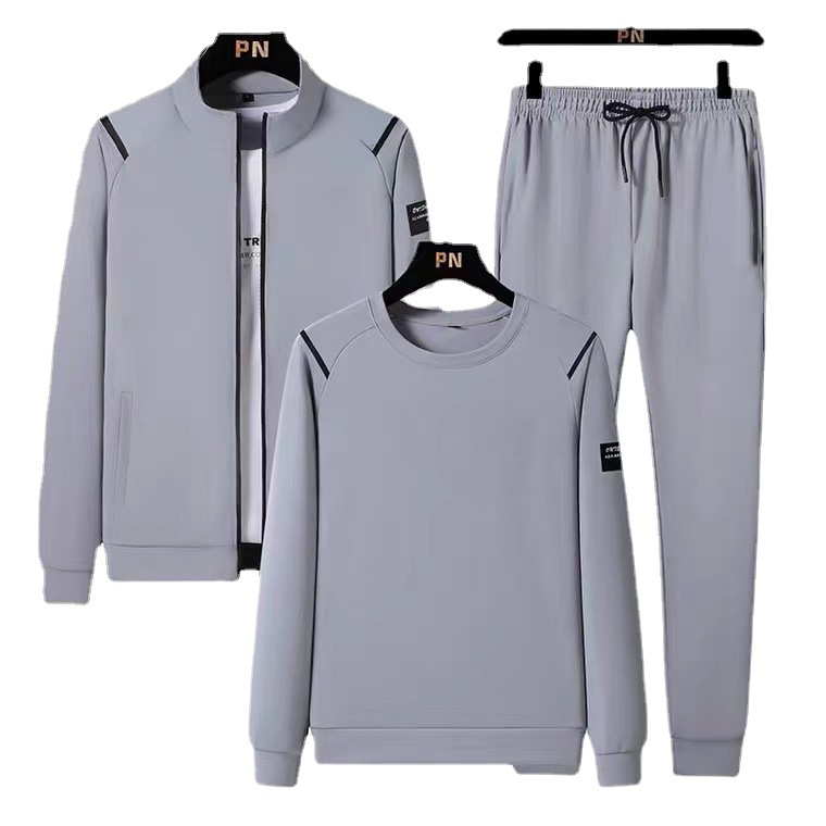 Conjunto de Tres Piezas de Ropa Deportiva de Marca Moderna para Hombre, Sudadera Informal de Cuello Redondo y Pantalones de Chándal para Primavera y Otoño 2025