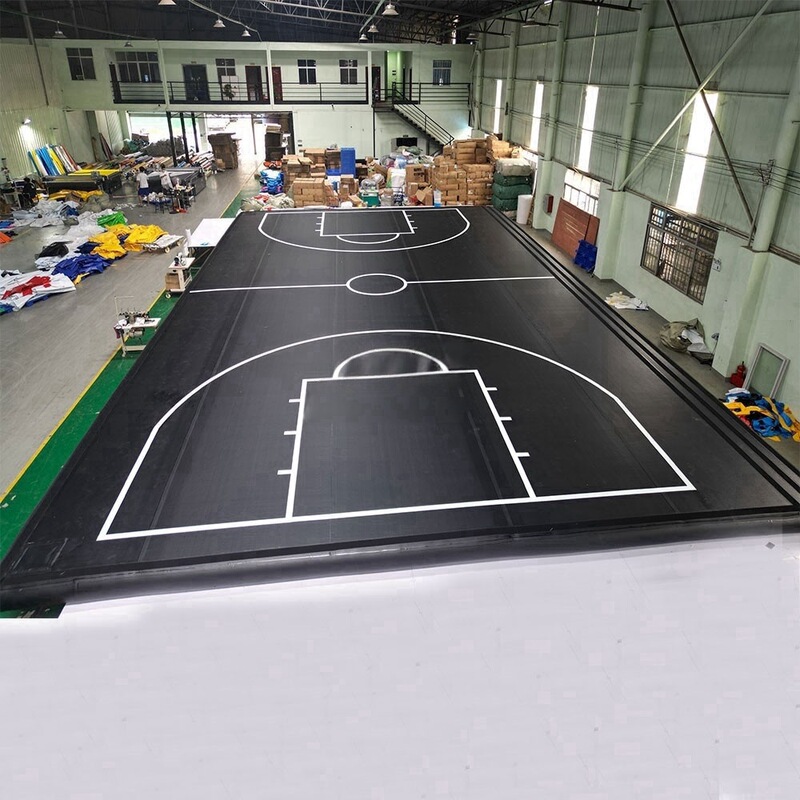 Cross-Border Inflatable Brushed Air Cushion Basketball Court Brushed Gymnastics Mat Taekwondo Somersault Large Sports Air Cushion Factory