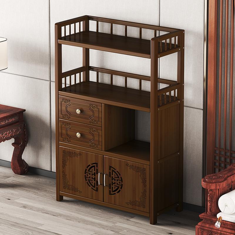 Gabinete de té pequeño gabinete de comedor de madera maciza sala de estar estantes retro gabinete de té de oficina almacenamiento armario de almacenamiento