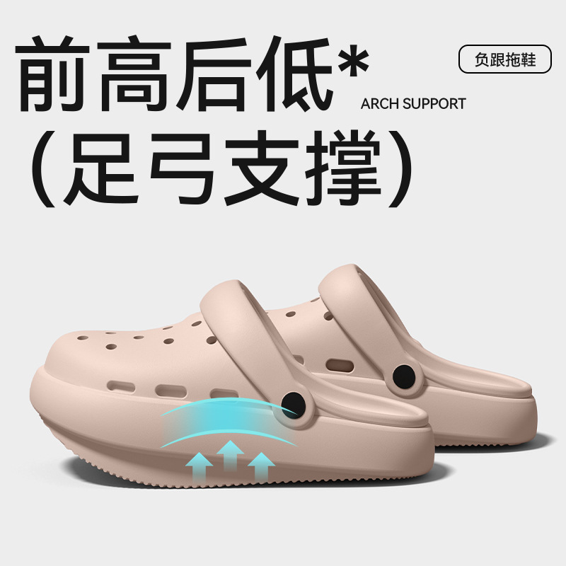 Women's negative heel clogs 2026 new summer model with arch support, designed for long-term wear without tiring the feet, EVA non-slip sandals Women's negative heel clogs 2026 new summer model with arch support, designed for long-term wear without tiring the feet, EVA non-slip sandals
