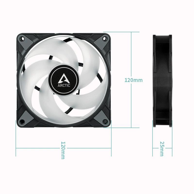 Корпусной вентилятор Arctic P12 PWM PST ARGB 12 см, бесшумный настольный PWM вентилятор для охлаждения компьютера