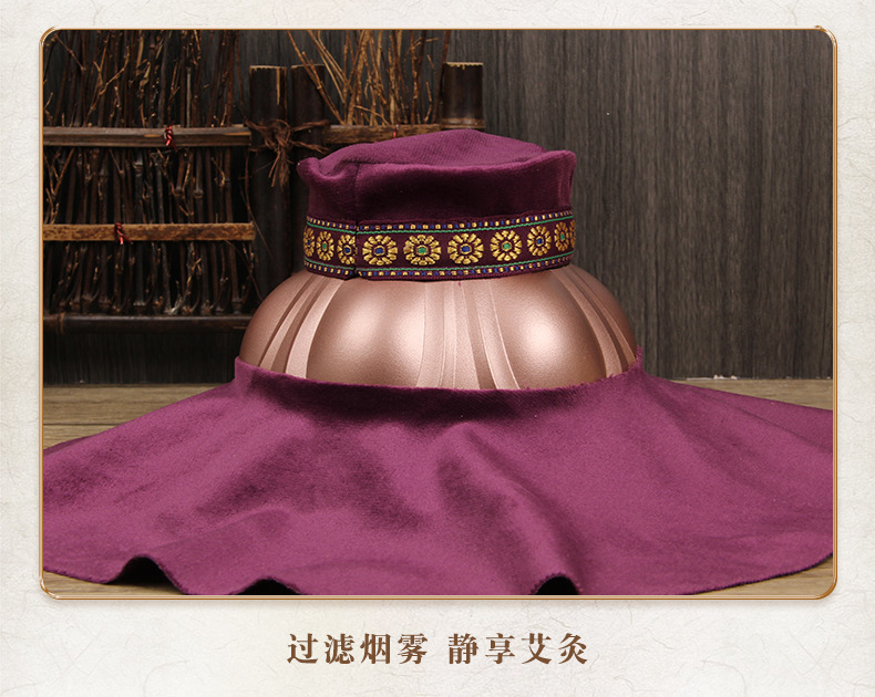 Portable Moxibustion Device with 54 Golden Moxa Sticks for Chest Waist and Abdomen Smokeless Warming in use