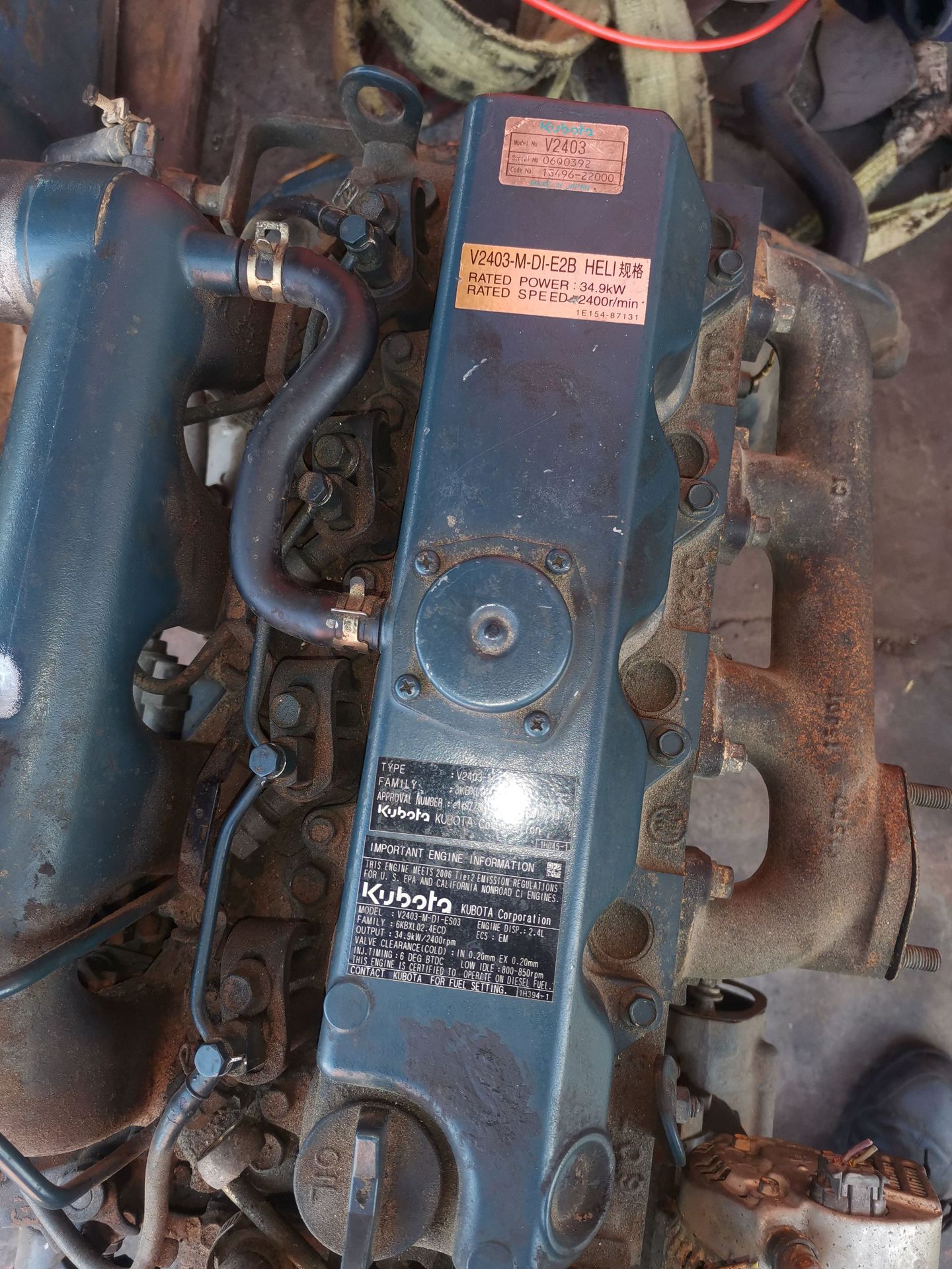 Kubota V2403发动机总成 缸体 缸盖 曲轴  日本叉车拆车件中古件