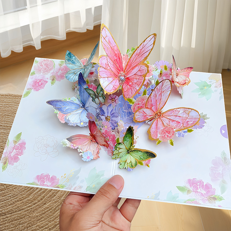 新しい教師の日立体グリーティングカード 3D 花束誕生日カード感謝祭ギフト教師のためのクロスボーダー工場卸売|undefined