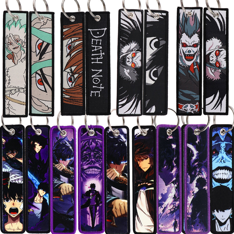 I Upgraded Alone Anime Death Note Woven Keychain Cowboy Bebop Pendant Hell Inn Fabric Pendant I Upgraded Alone Anime Death Note Woven Keychain Cowboy Bebop Pendant Hell Inn Fabric Pendant