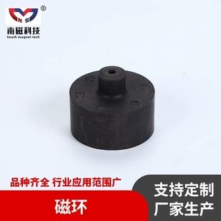 厂家定制加工注塑PA6电机配件磁瓦包胶磁环风扇电机铁磁烧接磁环