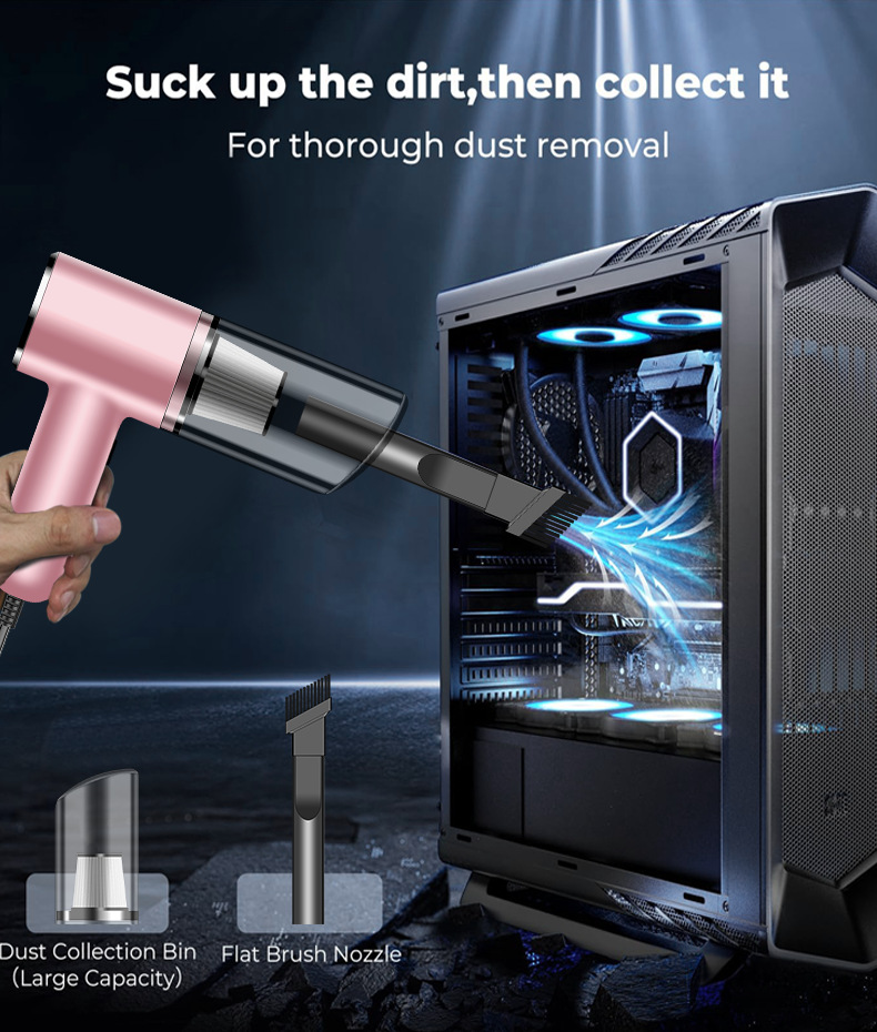 Car Vacuum Cleaner, Handheld Mini Car Vacuum Cleaner, Large Suction Power, Wired Dust Blower, Small Pet Hair Vacuum Cleaner