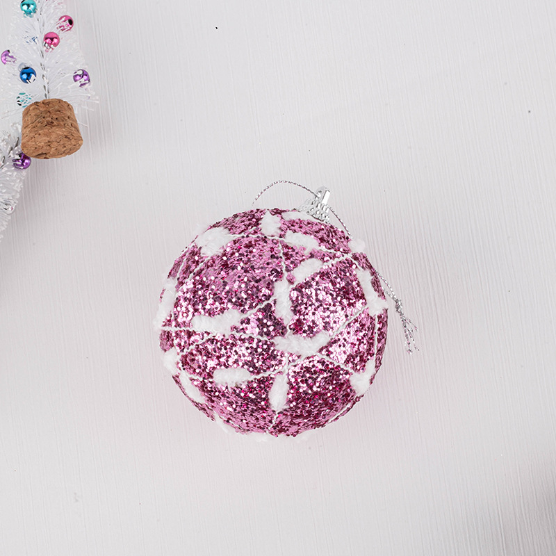 8cm Glitter espuma de peluche Navidad bola 3 unids Navidad árbol decoración colgante suministros vacaciones hecho a mano bola colgante