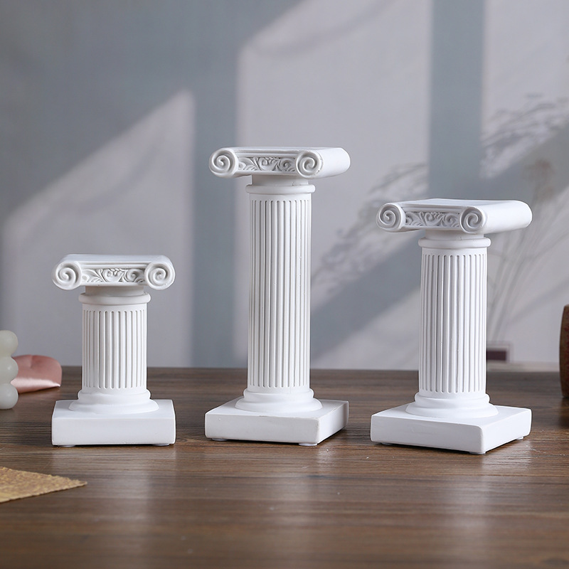 European style Roman column ornaments desktop decorations resin crafts display stand base photo props creative candlestick