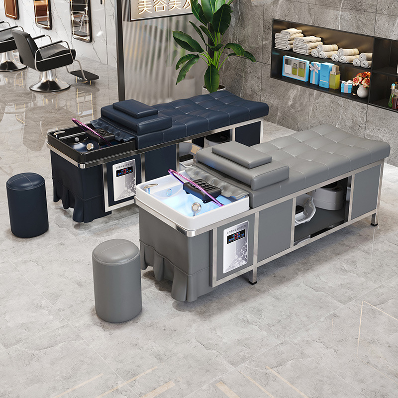 Barbería de alta gama, cama de lavado de cabello especial, calentador de agua de fumigación, circulación de agua, masaje integral, cama de lavado de cabello