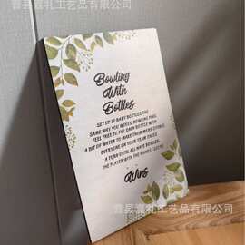 跨境木质游戏卡牌家用多用途木制工艺品摆件蒙眼换尿布游戏木质牌