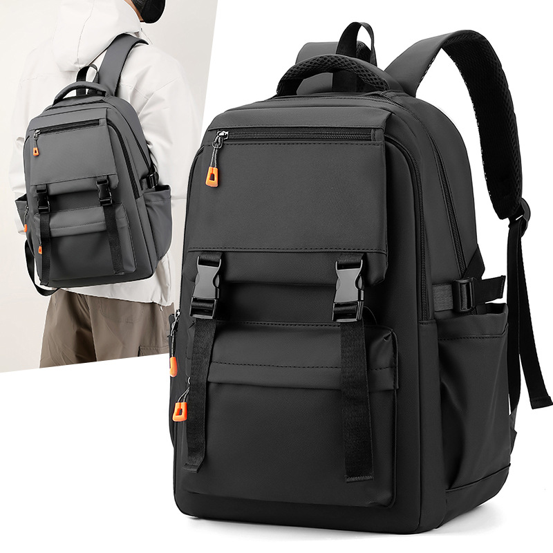 Men's Business Backpack with Multiple Compartments, Waterproof Travel Backpack with Logo Printed, Fashionable Student Backpack for Class