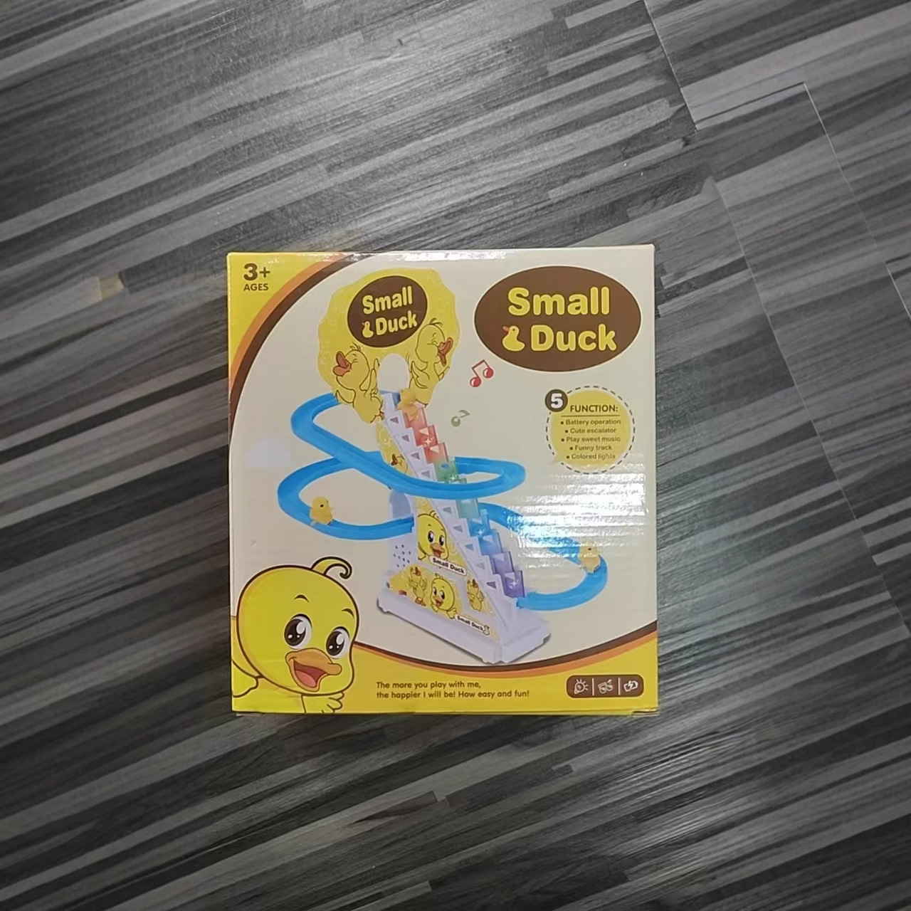 Tiktok mismo estilo pato subir escaleras carril eléctrico pista diapositiva de los niños educativos montado juguete neto rojo