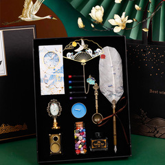 畢業禮物中國風羽毛筆創意公司伴手禮文創禮品學生鋼筆蘸水筆禮盒