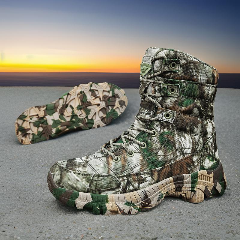 Ventas directas de fábrica Botas de combate Botas de camuflaje al aire libre para hombres Botas de montaña altas Botas tácticas para hombres Botas de entrenamiento de senderismo para hombres