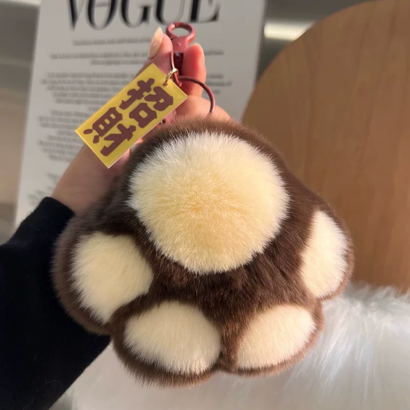 Cute brand keychain, bag decoration, with little bears, plush