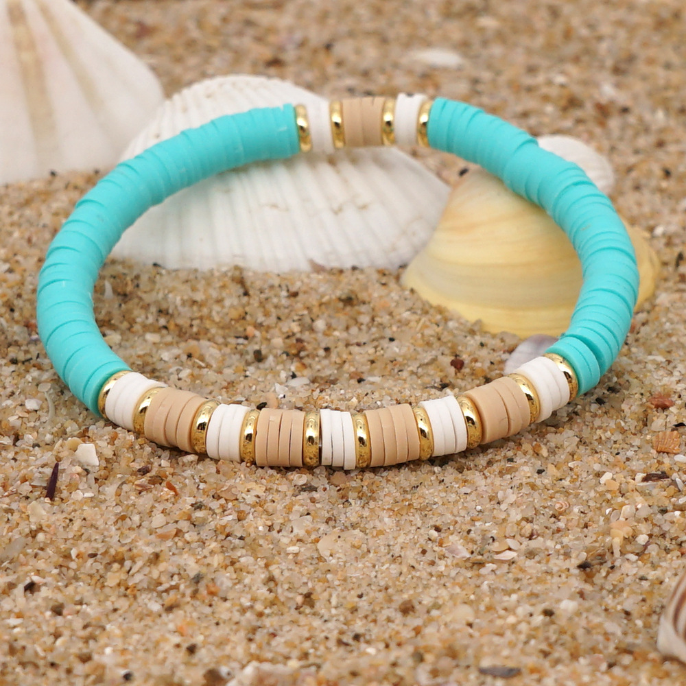 1 Piece Fashion Color Block Stainless Steel Soft Clay Beaded Women's Bracelets display picture 8