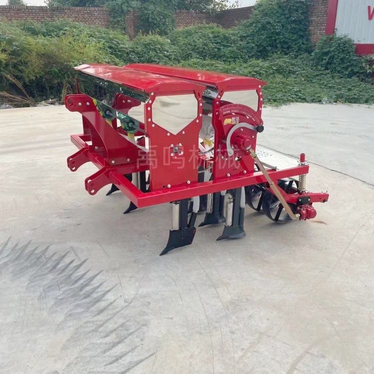 6行蚕豆播种机四轮拖拉机带搂腿式大颗粒种子种植施肥一体机