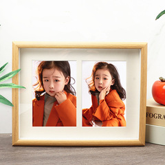 Nordic wooden picture frame hollow combination frame desk arrangement handmade wall hanging three-in-a-row four-hole picture frame wholesale