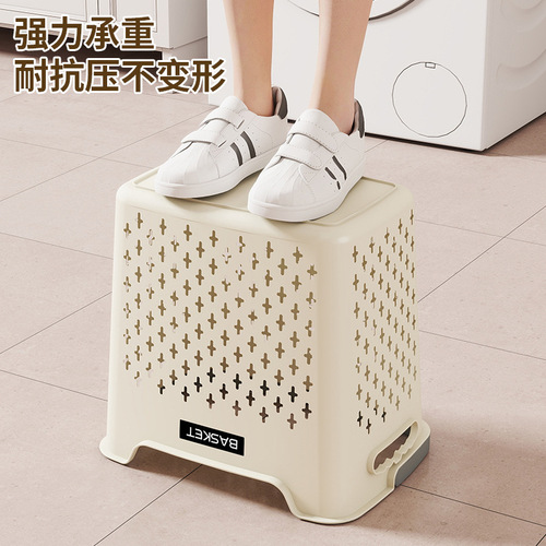 Sanitary cleaning basket clothing storage basket plastic handle basket dirty clothes laundry basket household large capacity dirty clothes basket