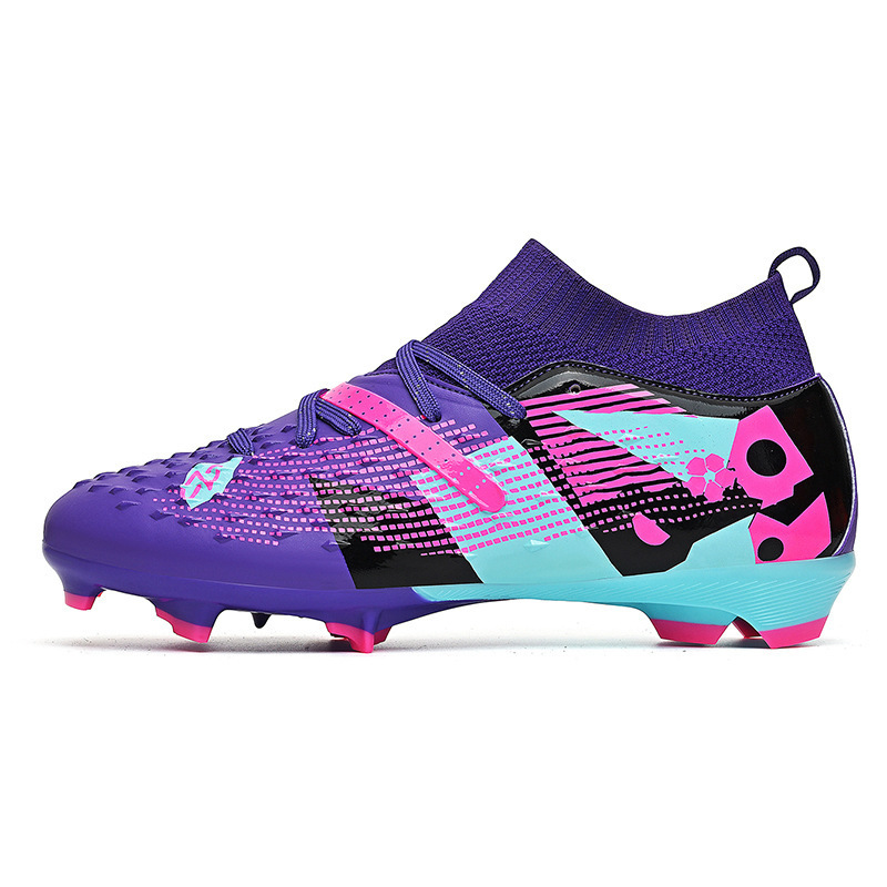 Zapatos de Fútbol de Corte Medio de Piel Sintética Antideslizantes y Ligeros para Césped
