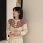 新款拼色套头圆领针织衫