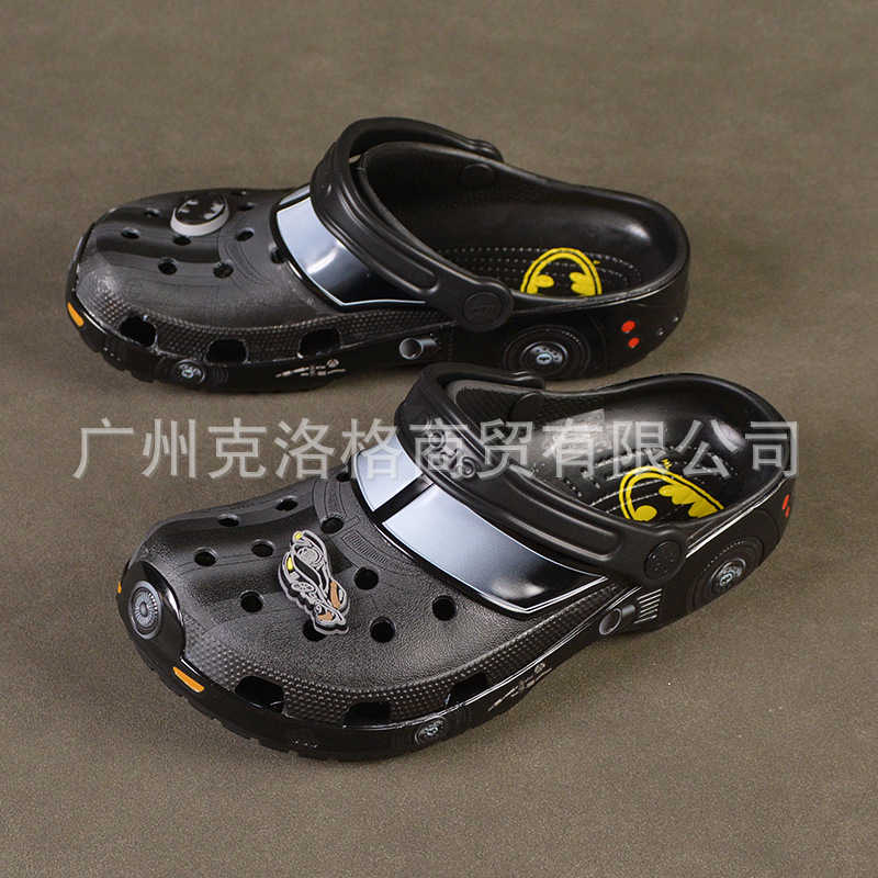 Batman, zapatos de agujero para padres e hijos, bolsas de cabeza transpirables al aire libre, zapatillas frías para hombres y mujeres, zapatos de playa