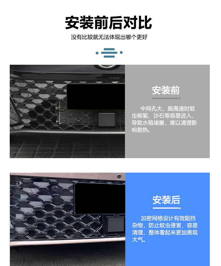 Suitable for Volkswagen Passat Star Edition Anti-Insect Net Front Grille Water Tank Protective Cover Anti-Insect and Anti-Fluff Modification Parts
