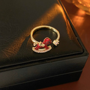 Anillo de apertura de espiga de circonio de vintage medieval anillo de todo fósforo de nicho femenino joyería de alta gama de lujo ligero retro