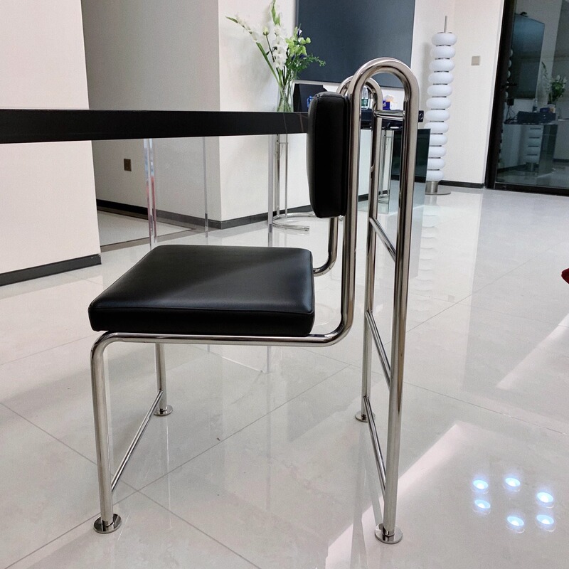 Middle Ancient Designer Stainless Steel Chair Office Chair Living Room Negotiation Cafe Restaurant Dining Chair Casual Backrest Chair Middle Ancient Designer Stainless Steel Chair Office Chair Living Room Negotiation Cafe Restaurant Dining Chair Casual Backrest Chair