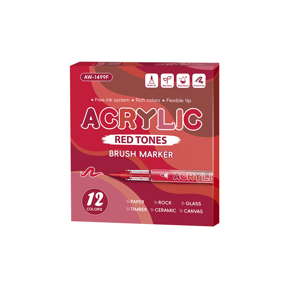 Gradiente de color líquido directo acrílico marcador pluma conjunto de dibujo de piel de animación pluma plegable papel opaco al por mayor