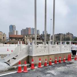石雕升旗台汉白玉栏杆围栏学校政府单位大理石栏杆升旗台护栏摆件