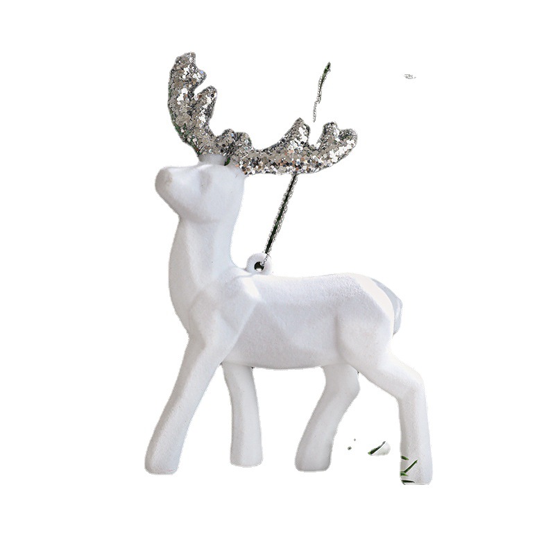 Nuevo adorno navideño de reno, decoración colgante de plástico con efecto de nieve estilo americano, decoración para crear una atmósfera festiva.