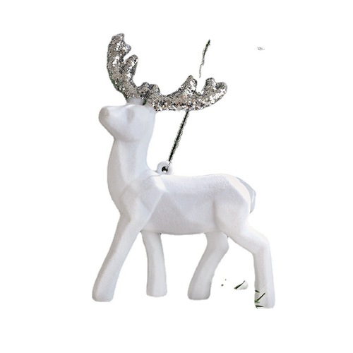New Christmas Reindeer Ornament, Christmas American Snow Deer Plastic Hooked Ornament, Plush Atmosphere Decoration for Decoration