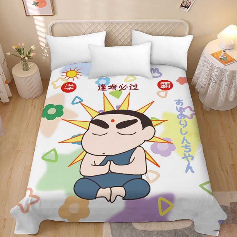 Cartoon crayon small new printed sheets student dormitory single double bed 1.8 meters 1.5m sanding children's cartoon 1.2