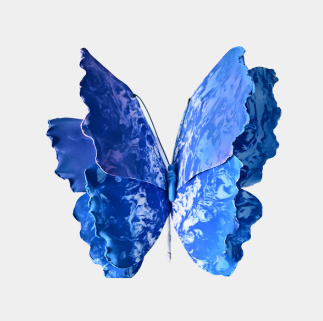 Patrón de color de boda Mariposa Decoración de la sala de bodas PE tridimensional Adornos de guía de carretera de seda Boda de la mañana Artículos de decoración Daquan