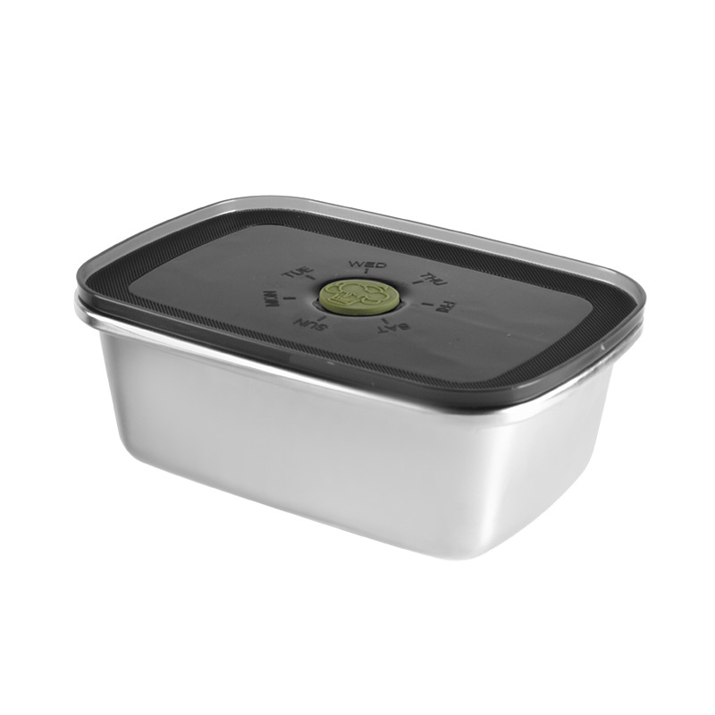 Caja de almacenamiento fresco de acero inoxidable 304 Caja de almacenamiento de cocina de grado alimenticio Refrigerador Caja de almacenamiento fresco de alimentos Caja de almuerzo de picnic al aire libre