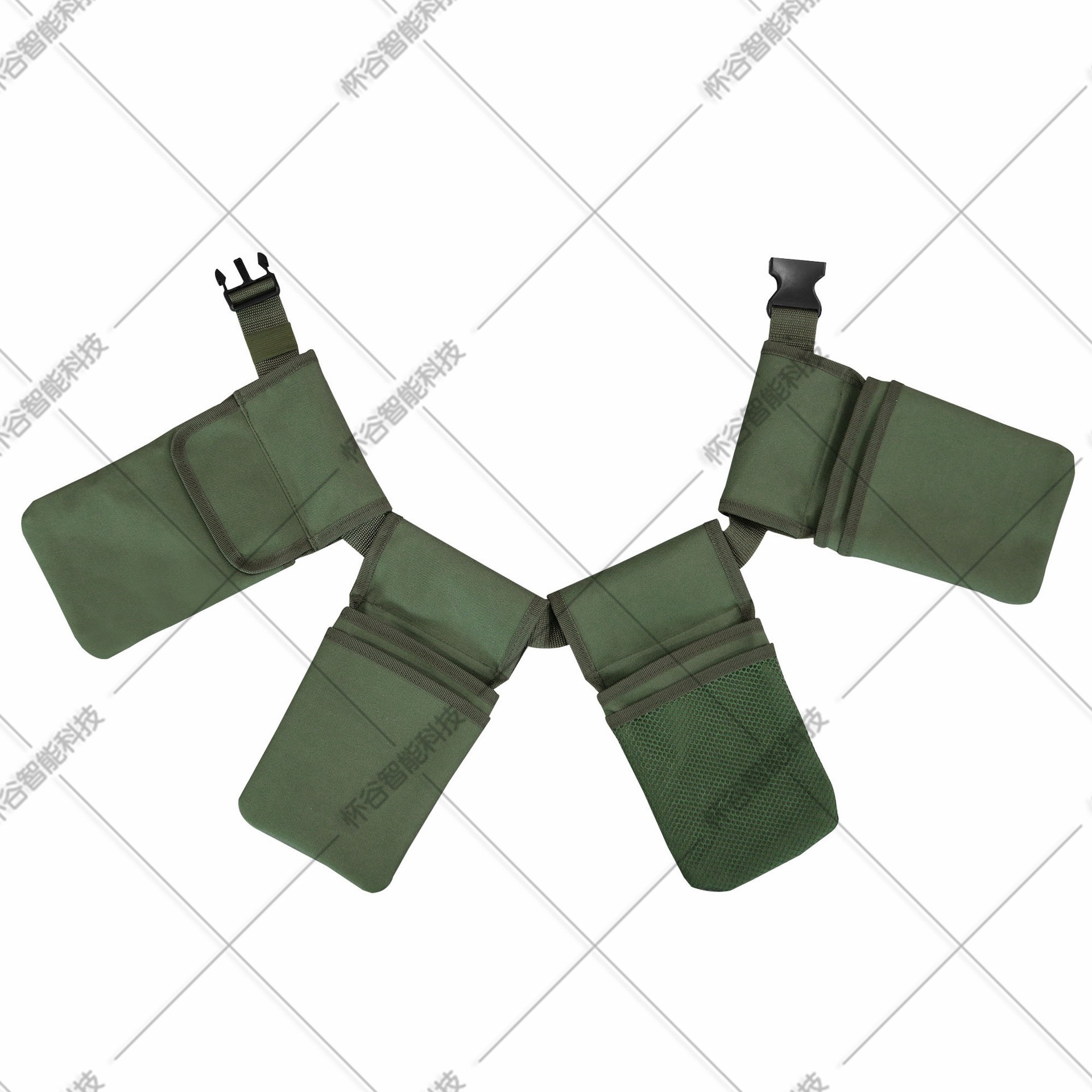 포켓 4개가 있는 공구 가방 그린 XQ