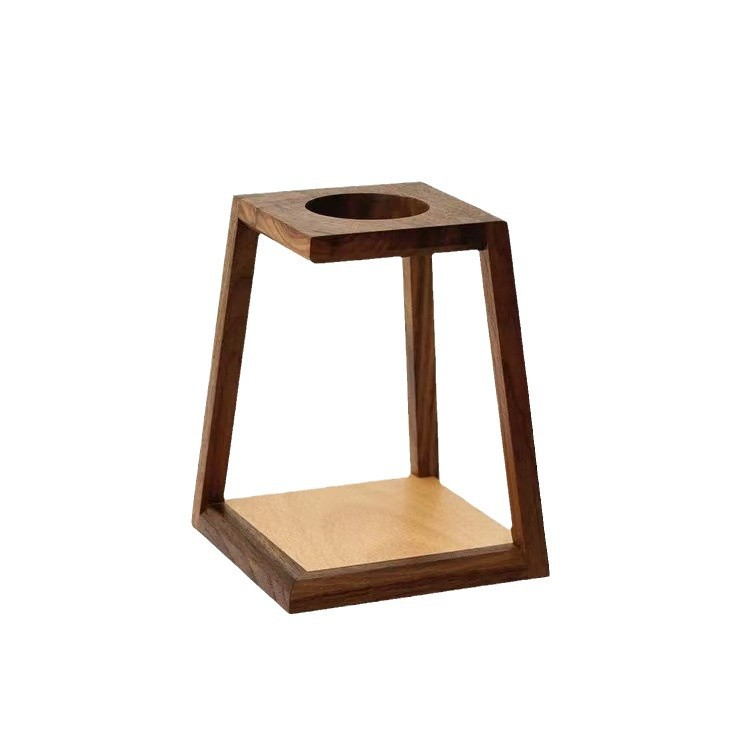 Estante de filtro de café de escritorio de madera Estante de filtro de gota de café de madera maciza en la sala de té Estante de papel de filtro de madera maciza al por mayor