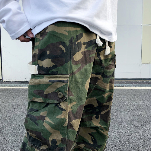 Spring and Autumn American Retro Military Camouflage Work Pants Ins European and American Straight-Leg Trendy Pants Men's Cool Long Pants