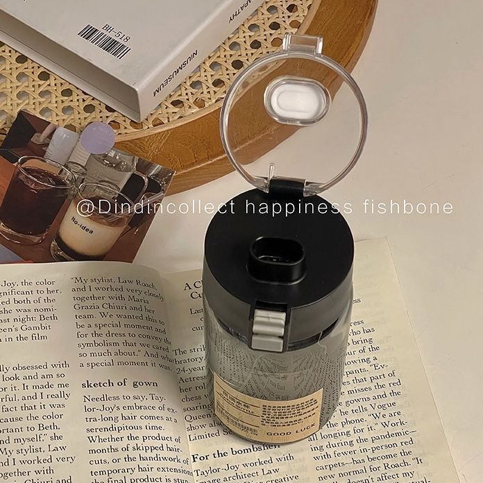 MUJI Flat Paste Summer Straw Cup Gift High Color Value Girl Cup Cute Girl Plastic Advertising