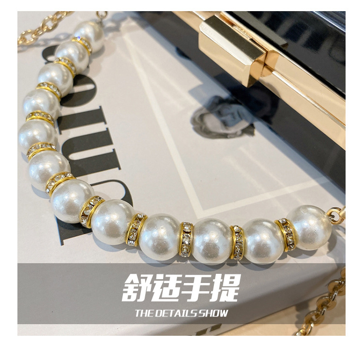 Fashion Solid Color Transparent Pearl Handle Messenger Bag display picture 23