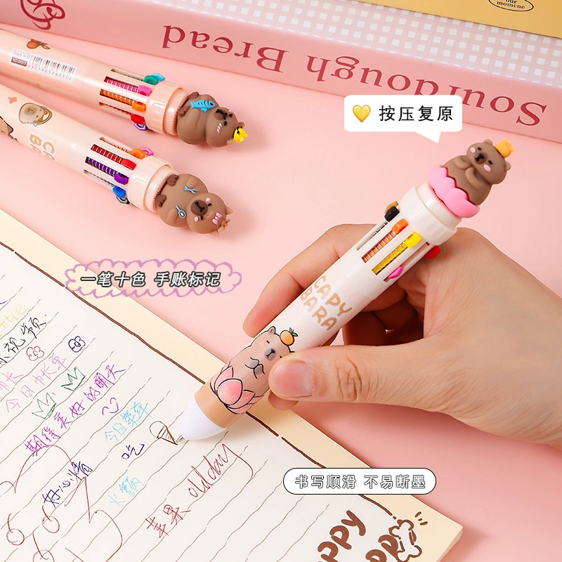 Качественная шариковая ручка бренда для учеников начальной школы, мультяшные многоцветные карандаши
