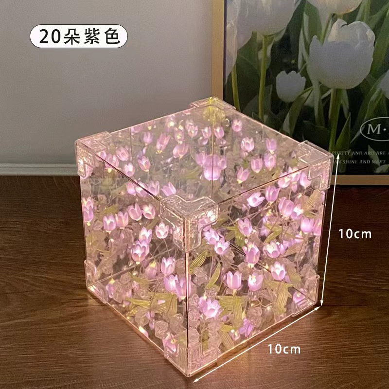 Ночник, кубик Рубика, атмосферное зеркало, ручной монтаж/самоделки, подарок на день рождения